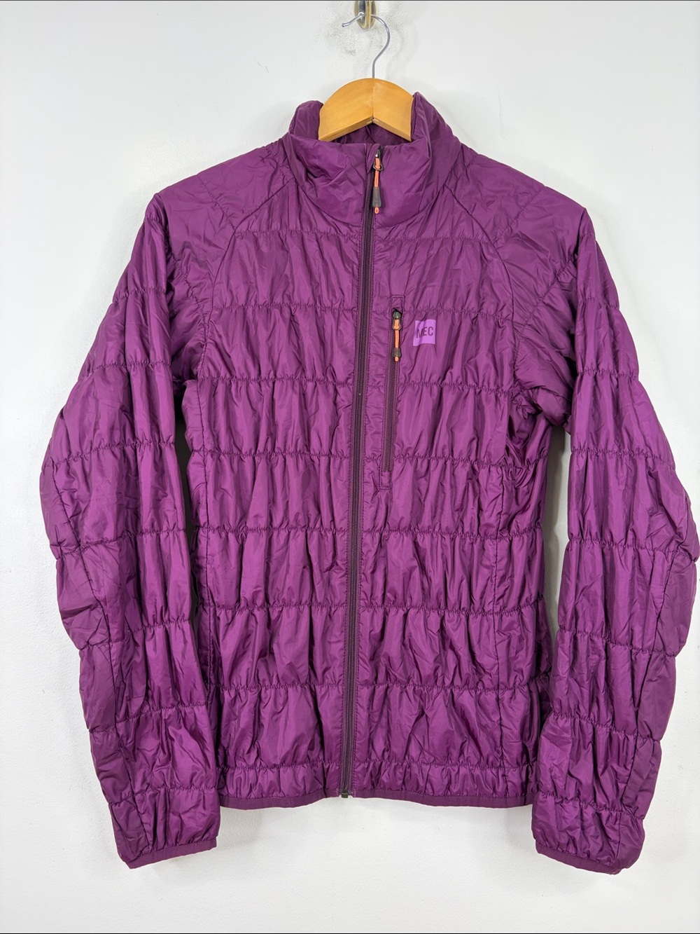 MEC Uplink Jacket Womens Medium Purple Pink Quilted Primaloft Slim Fit Puffer